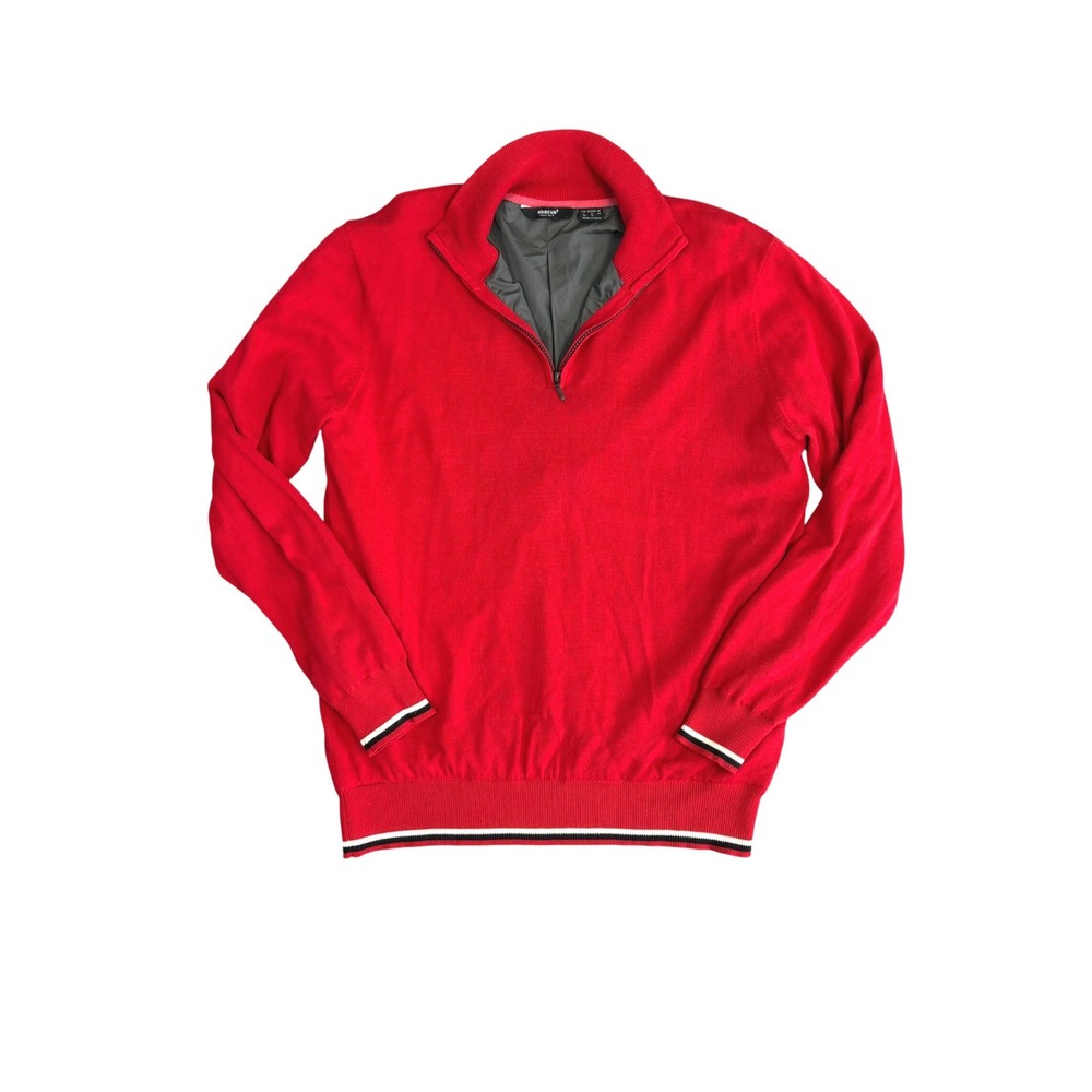 Abacus Red Knit Windstopper Quarter‎ Zip Sweater Men's Size Medium Golf  Preppy
